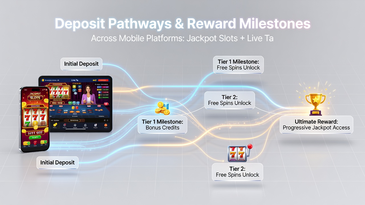 Darstellung von Transaktionspfaden in einer mobilen App mit Slots, Live-Tischen und Sportwetten